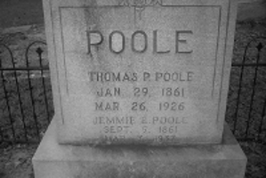 Headstone, Thomas Pitts and Jemmie Poole, Langston Church.